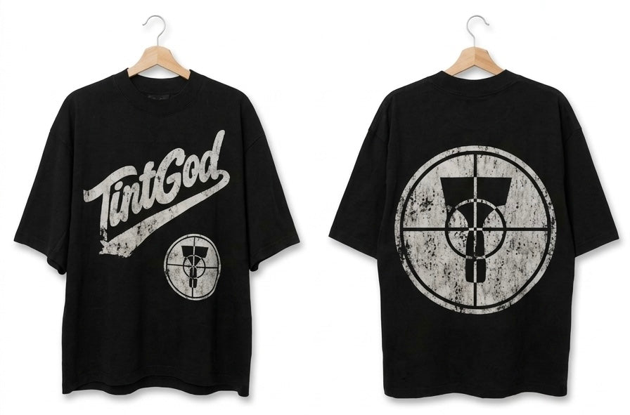 Distressed bullseye squeegee Tee